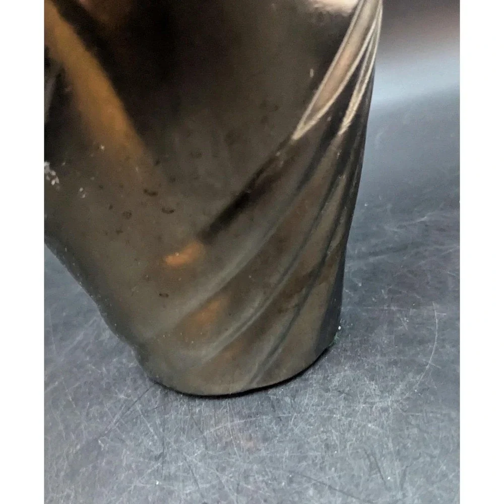 Vintage Haeger Pottery Vase Bronze Tone Swirl Pattern Ceramic 1980s 9.75